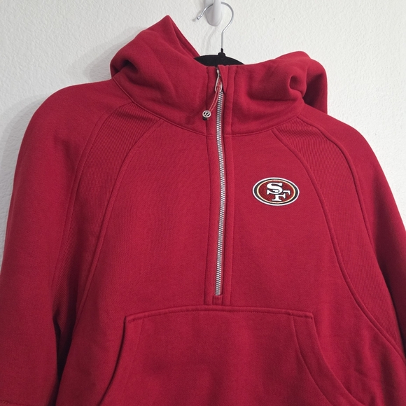 NWT Women's San Francisco 49ers Lululemon Scuba Half-Zip Hoodie Medium/Large Red - Picture 2 of 13